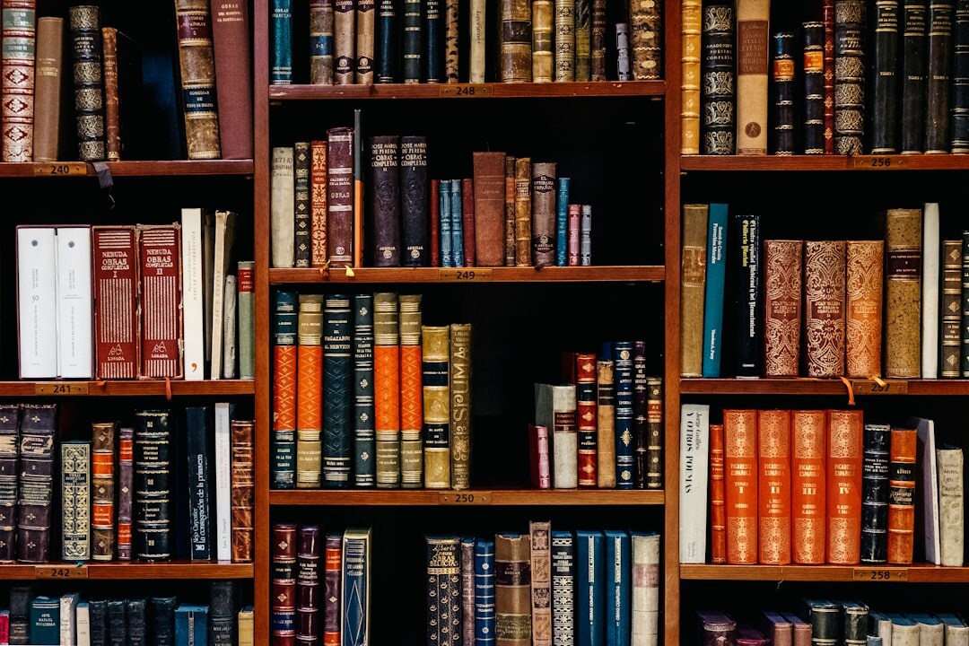 bookshelf with novels