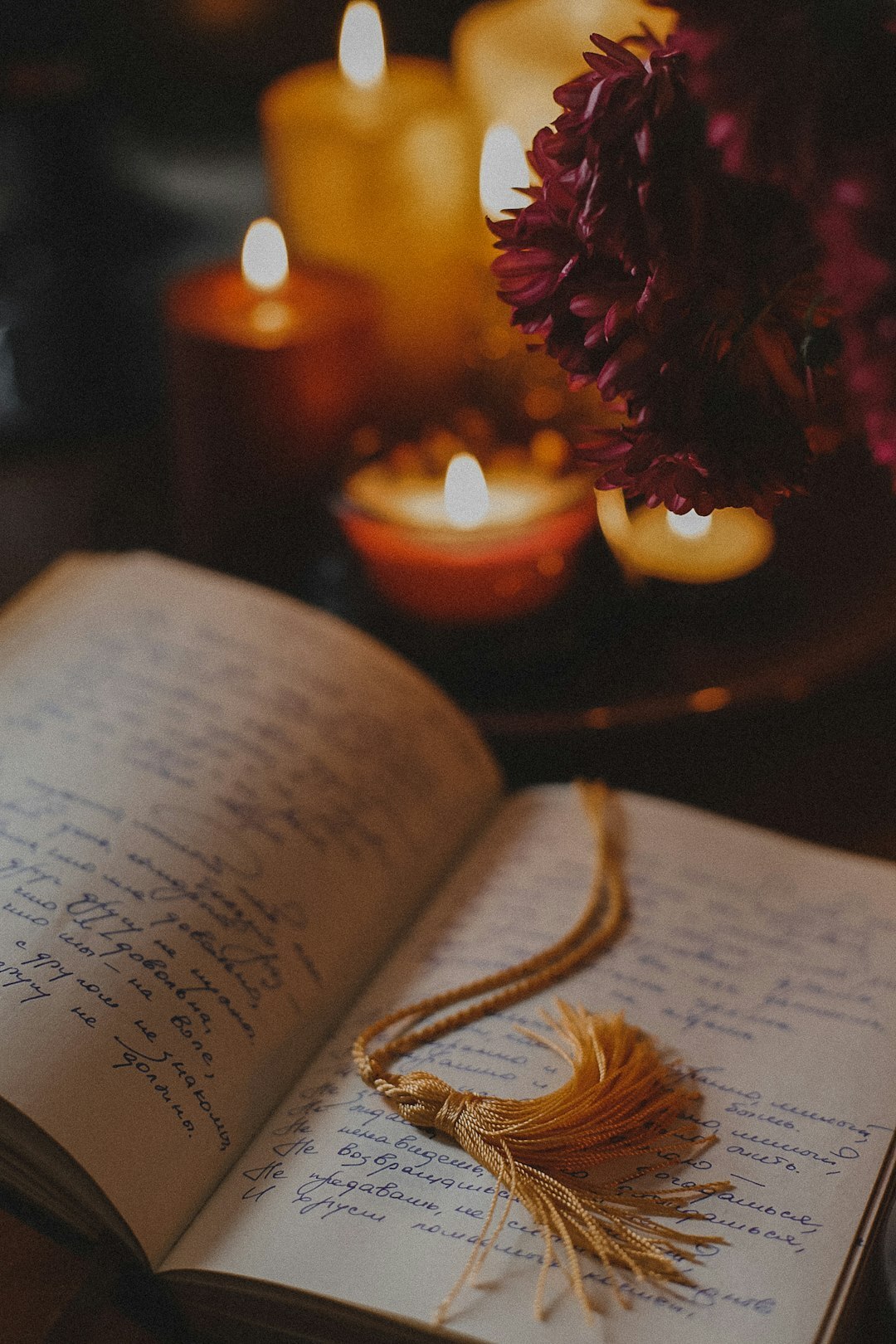 open book with notes